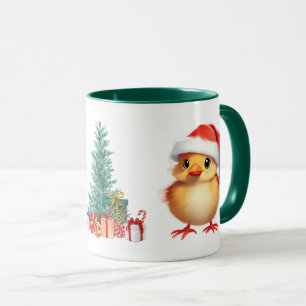 Cute animal baby chick Santa Christmas Costume Mug