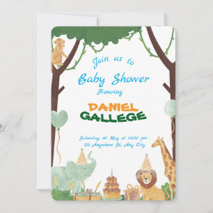 Cute Animal Baby Shower Invitation – Jungle & Safa