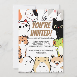 Cute Animal Birthday Invitation