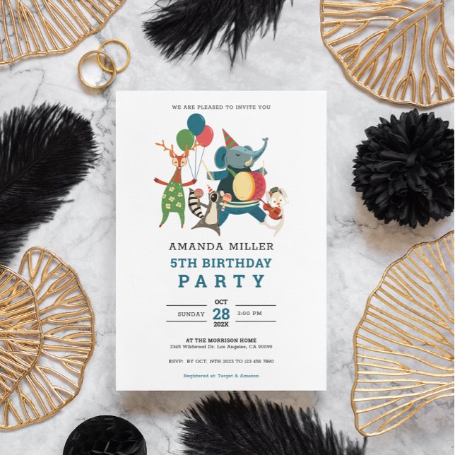 Cute Animal Birthday Party Music Band For Kids  Save The Date (Creator Uploaded)