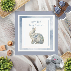 Cute Animal Blue Watercolor Baby Shower Napkin