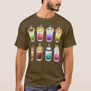Cute Animal Boba Cute Kawaii Bubble Tea T-Shirt