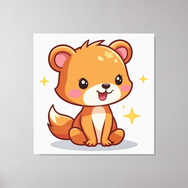 Cute Animal Canvas Print (Front)