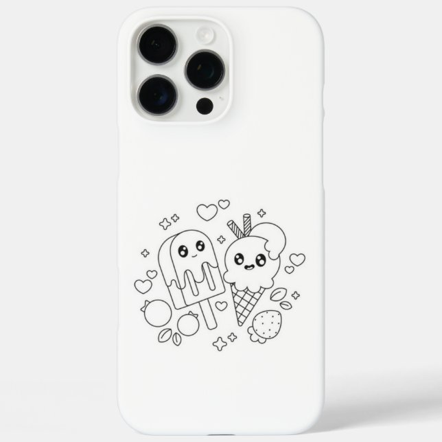 Cute Animal Cartoon iPhone 16 pro max Case (Back)