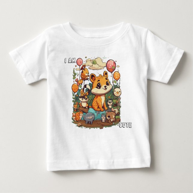 Cute Animal cartoon new design i am cute Baby T-Shirt (Front)