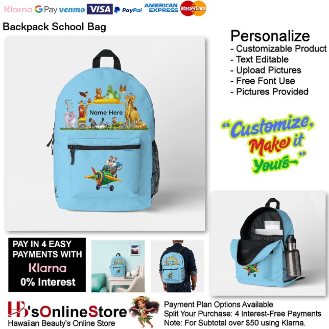 Cute Animal Cartoon School Supplies Backpack Bag 3 (Cute Animal Cartoon School Supplies Backpack Bag 4.)