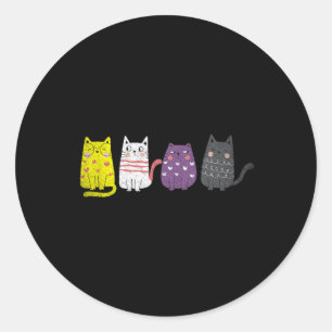 Cute Animal Cat Gift Non Binary Pride Agender Non Classic Round Sticker