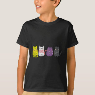 Cute Animal Cat Gift Non Binary Pride Agender Non T-Shirt