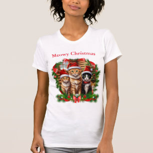 Cute Animal Cats Christmas T-shirts