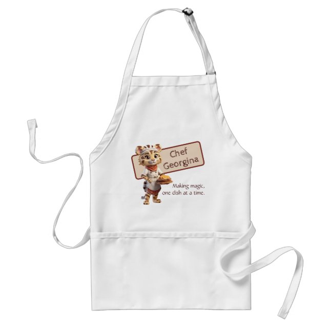 Cute Animal Chef Tiger Customizable Standard Apron (Front)