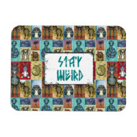 Cute Animal Collage Folk Art Design Stay Weird