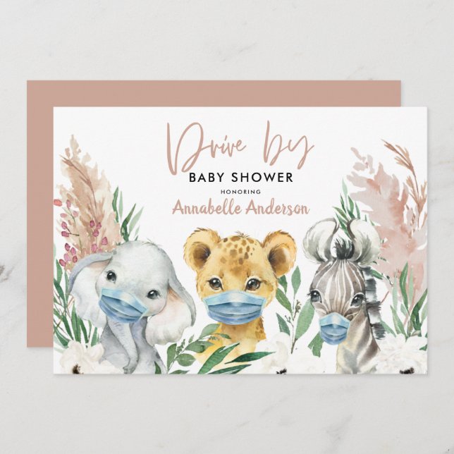 Cute animal covid mask drive by baby (Front/Back)