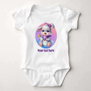 Cute animal customisable girls bunny baby bodysuit