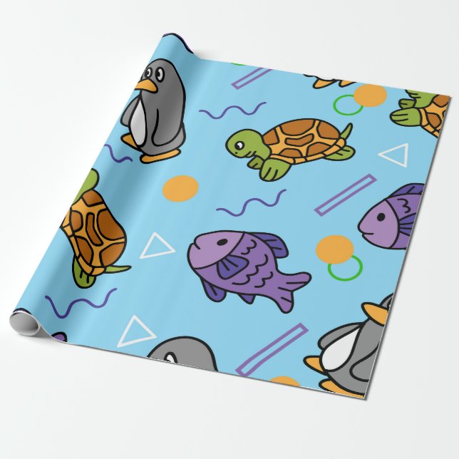 Cute Animal Design Seamless Pattern paper (Unrolled)