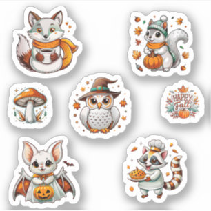 cute animal fall Stickers Pack