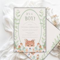 Cute Animal Fox Watercolor Greenery Baby