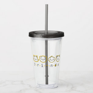 Cute animal friends face  acrylic tumbler