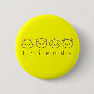 Cute animal friends face  Case-Mate iPhone case 6 Cm Round Badge