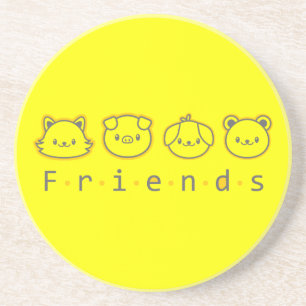 Cute animal friends face  Case-Mate iPhone case Bu Coaster