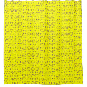 Cute animal friends face shower curtain