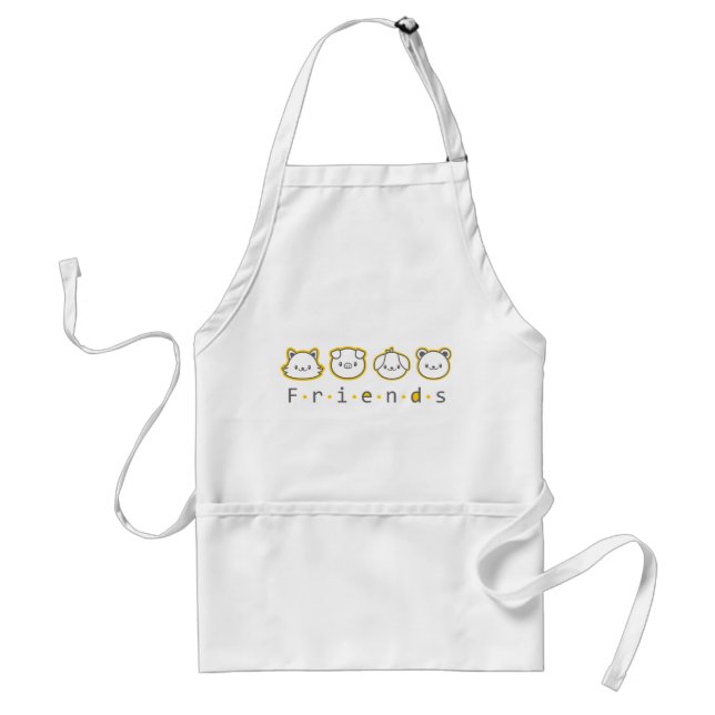 Cute animal friends face  standard apron (Front)