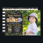 Cute Animal Friends Zoo Party Birthday Photo Invitation<br><div class="desc">Cute Animal Friends Zoo Party Birthday Photo Invitation</div>