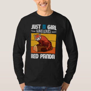 Cute Animal Girls Kids Just A Girl Who Loves Red P T-Shirt