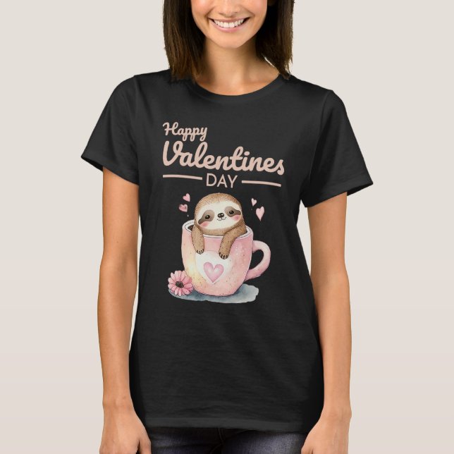 Cute Animal Heart Panda  Happy Valentine Day  14 T-Shirt (Front)