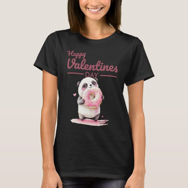 Cute Animal Heart Panda  Happy Valentine Day  8 T-Shirt (Front)