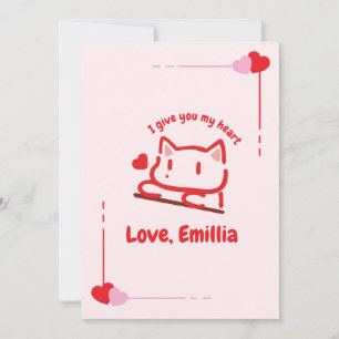 Cute Animal Heart Personalized Card