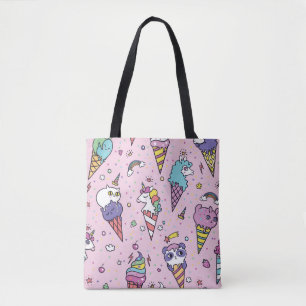 Cute Animal Ice Cream Cones Tote Bag
