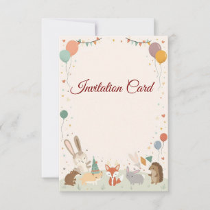 Cute Animal Inivitation – Kids Birthday Party Desi Announcement