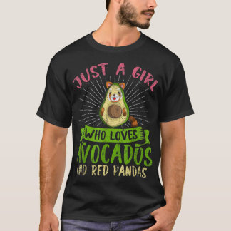 Cute Animal Just A Girl Who Loves Avocados And Red T-Shirt