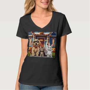 Cute Animal Kids in Halloween Costumes T-Shirt