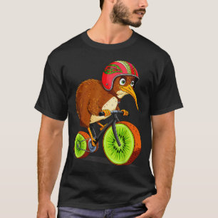 Cute Animal Kiwi Cycling New Zealand  T-Shirt