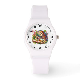 Cute animal lovers reading owl watch