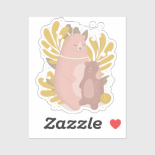 Cute animal. Mum and baby. Mothers day. Teddy bear