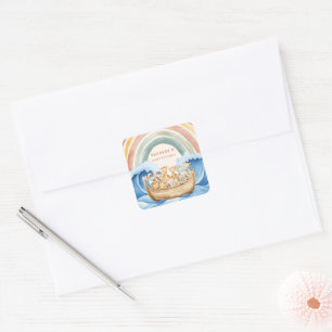 Cute Animal Noahs Ark Baby Shower Sticker
