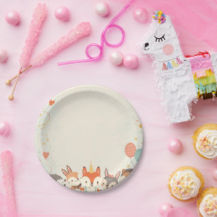 Cute Animal Paper Plate – Kids Birthday Party Desi