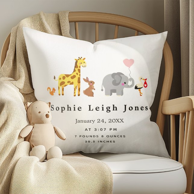 Cute Animal Parade Nursery Baby Cushion (Creator Uploaded)