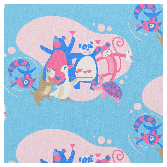 cute animal party selfie funny fabric (Close Up)