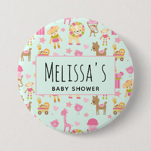 Cute Animal Pattern Baby Shower 7.5 Cm Round Badge