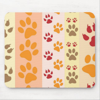 Cute Animal Paw Prints Pattern in Natural Colours Mouse Pad