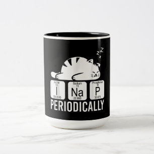 Cute Animal Periodic Table Funny Chemistry Cat Two-Tone Coffee Mug