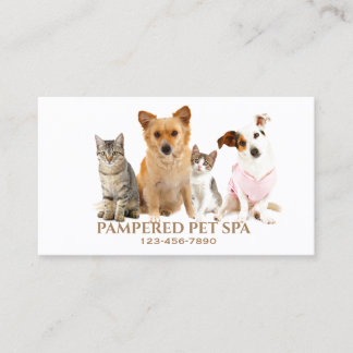 Cute Animal Pet Groomer Business Card