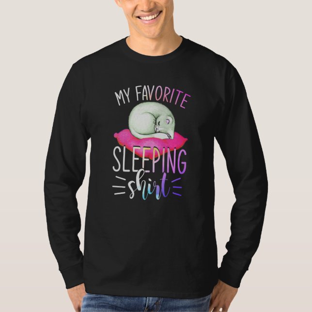 Cute Animal Pet Late Sleeper Sleepy Napping Sleepi T-Shirt (Front)