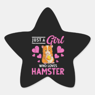 Cute Animal Pet Mum Women Girls Kids Hamster Star Sticker