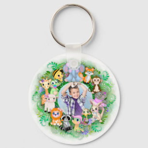 Cute Animal Photo Frame Key Ring