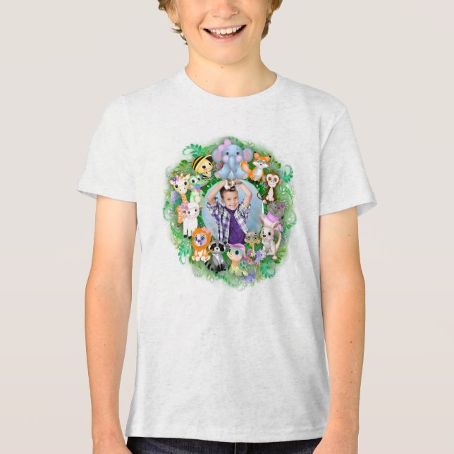 Cute Animal Photo Frame  Tri-Blend Shirt (Front)
