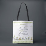 Cute Animal Potted Plants and Teacher Quote Tote Bag<br><div class="desc">Personalized tote bag with "Teachers plant seeds that grow forever" - teacher quote in ornate typography. This adorable design features watercolor illustrations of potted plants in cute animal shaped pots and borders of bamboo. The animals are koala bears, moose, panda, a cat and a hare. In addition, the template is...</div>